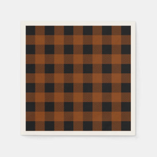 Thanksgiving Orange Buffalo Plaid Napkins