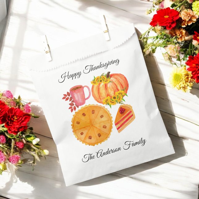 Thanksgiving Orange Pumpkin Pie Friendsgiving Favour Bag (Creator Uploaded)