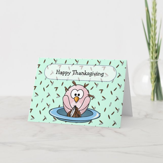 Thanksgiving owl holiday card (Front)