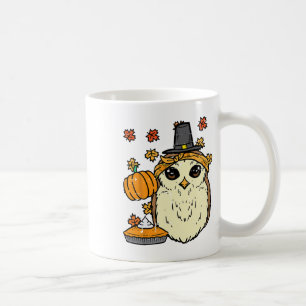 Thanksgiving Owl Pilgrim Cute Fall Autumn Women Gi Coffee Mug