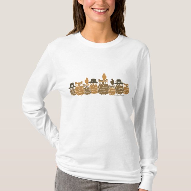 Thanksgiving Owls T-Shirt (Front)