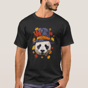 Thanksgiving Panda Pilgrim Costume Fall Autumn T-Shirt