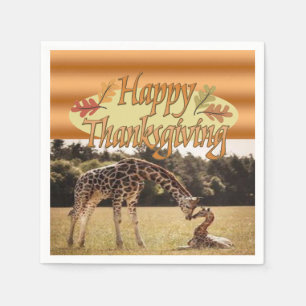 Thanksgiving Paper Napkins Giraffe