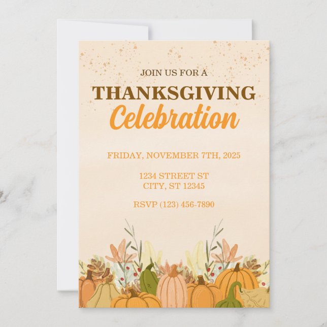 THANKSGIVING PARTY  INVITATION (Front)