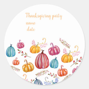 Thanksgiving Party Sticker Custom Text