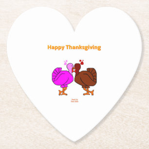 Thanksgiving Passion Heart Paper Coaster