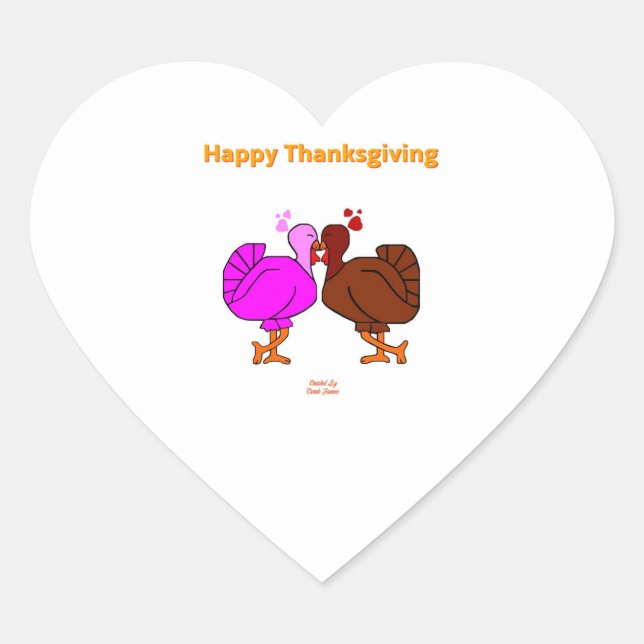 Thanksgiving Passion Heart Sticker (Front)