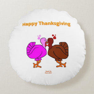 Thanksgiving Passion Round Throw Pillow