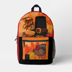 Thanksgiving Pattern, Modern Trendy Printed Backpa Backpack
