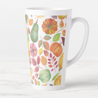 Thanksgiving pattern – pumpkins and leaves latte mug