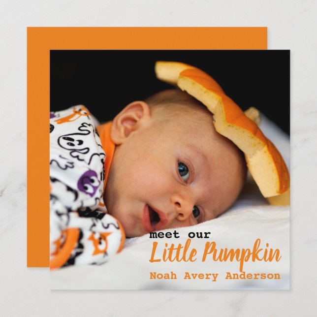 Thanksgiving Photo Birth Announcement (Front/Back)