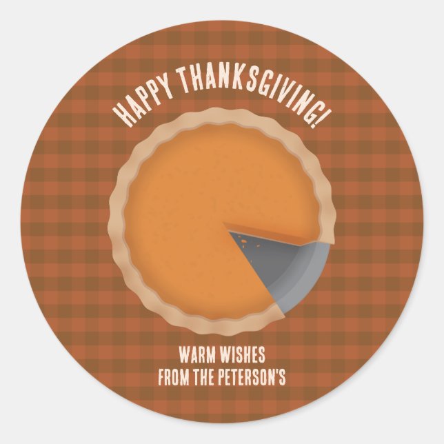 Thanksgiving Pie Dinner Party Classic Round Sticker (Front)