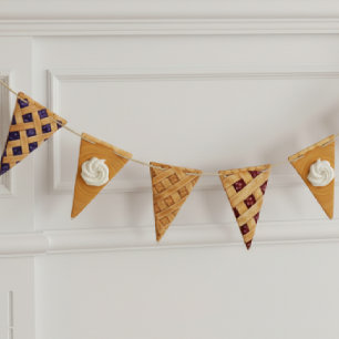 Thanksgiving Pie Slices Friendsgiving Dinner Party Bunting Flags