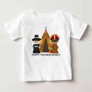 Thanksgiving Pilgrim and Indian baby t-shirt