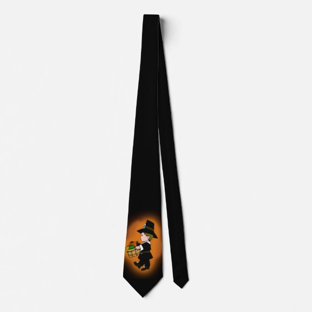Thanksgiving Pilgrim Boy Dark Tie (Front)