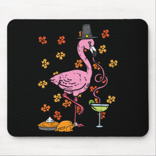 Thanksgiving Pilgrim Flamingo Fall Autumn Men Wome Mouse Pad