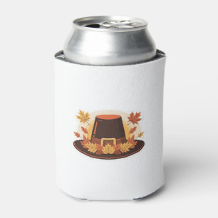 Thanksgiving Pilgrim Hat � Autumn Harvest Design C Can Cooler