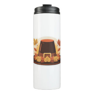 Thanksgiving Pilgrim Hat – Autumn Harvest Design C Thermal Tumbler