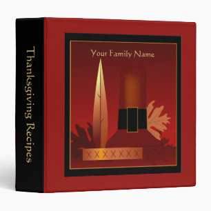Thanksgiving Pilgrim & Indian Design Recipe Binder