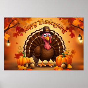 Thanksgiving Pilgrim Turkey Poster