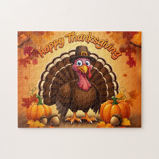 Thanksgiving Pilgrim Turkey Puzzle (Horizontal)