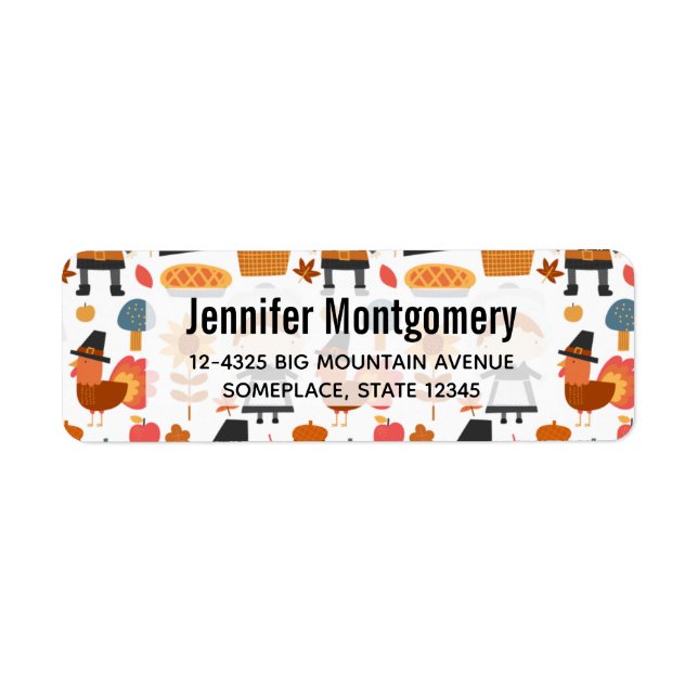 Thanksgiving Pilgrims Harvest Pattern (Front)