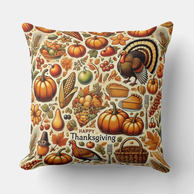 Thanksgiving pillow cushion (Front)