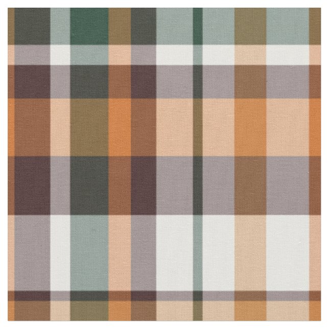 Thanksgiving plaid tartan pattern fabric (Close Up)