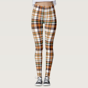 Thanksgiving plaid tartan pattern leggings