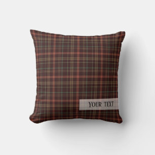 Thanksgiving plaid tartan pattern throw pillow