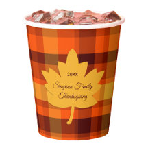 Thanksgiving Plaid with Maple Leaf