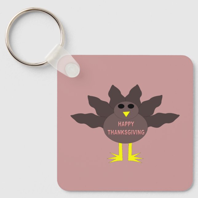 Thanksgiving Plucked Turkey Custom Keychain (Front)