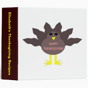 Thanksgiving Plucked Turkey Custom Recipe Binder