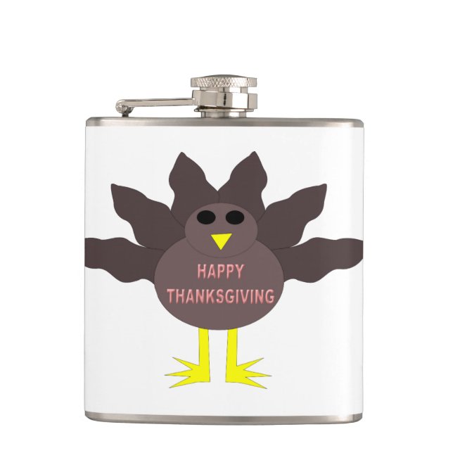 Thanksgiving Plucked Turkey Flask (Front)