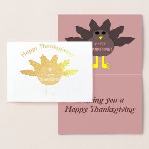 Thanksgiving Plucked Turkey Foil Card