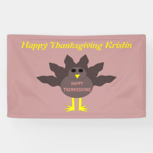 Thanksgiving Plucked Turkey Personalized Banner