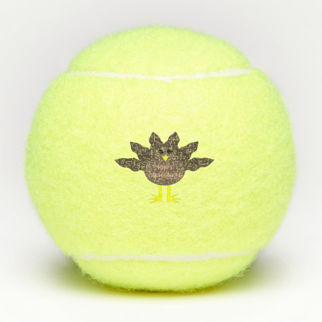 Thanksgiving Plucked Turkey Tennis Balls (Front)