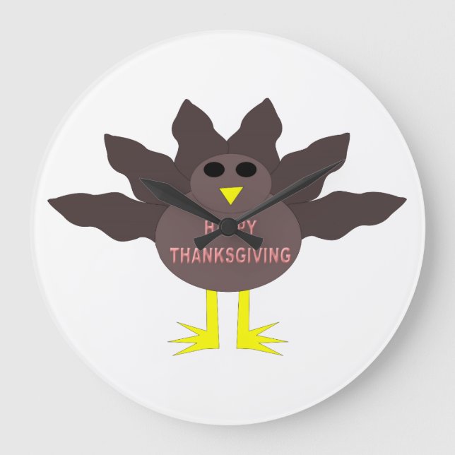 Thanksgiving Plucked Turkey Wall Clock (Front)