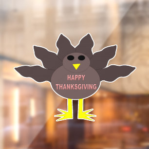 Thanksgiving Plucked Turkey Window Cling