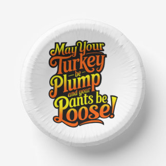 Thanksgiving, Plump Turkey, Loose Pants, Paper Plate