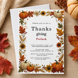 Thanksgiving Potluck 2026 Invitation