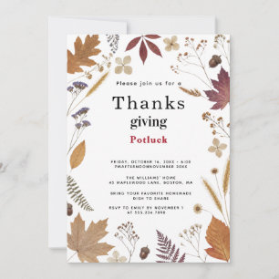 Thanksgiving Potluck 2026 Invitation
