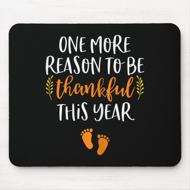 Thanksgiving Pregnancy Announcement  Fall Baby Rev Mouse Pad (Front)