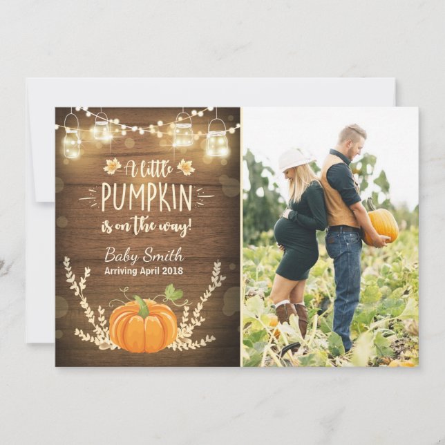 Thanksgiving pregnancy announcement Little Pumpkin (Front)