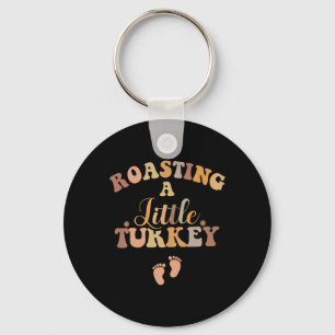 Thanksgiving Pregnancy Announcement Shirt Fall Tur Keychain