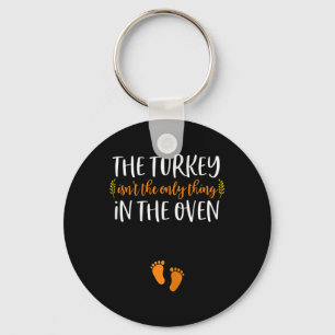Thanksgiving Pregnancy Announcement Turkey Baby R Keychain