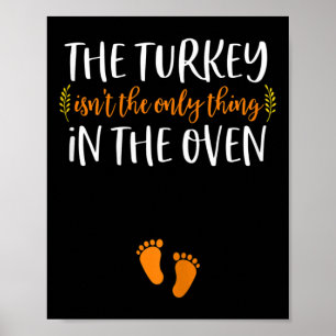 Thanksgiving Pregnancy Announcement Turkey Baby R Poster