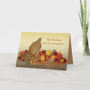 Thanksgiving Prière mains de Jésus carte de voeux