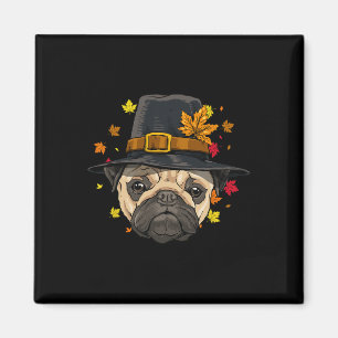 Thanksgiving Pug Pilgrim Autumn Fall Turkey Day Do Magnet
