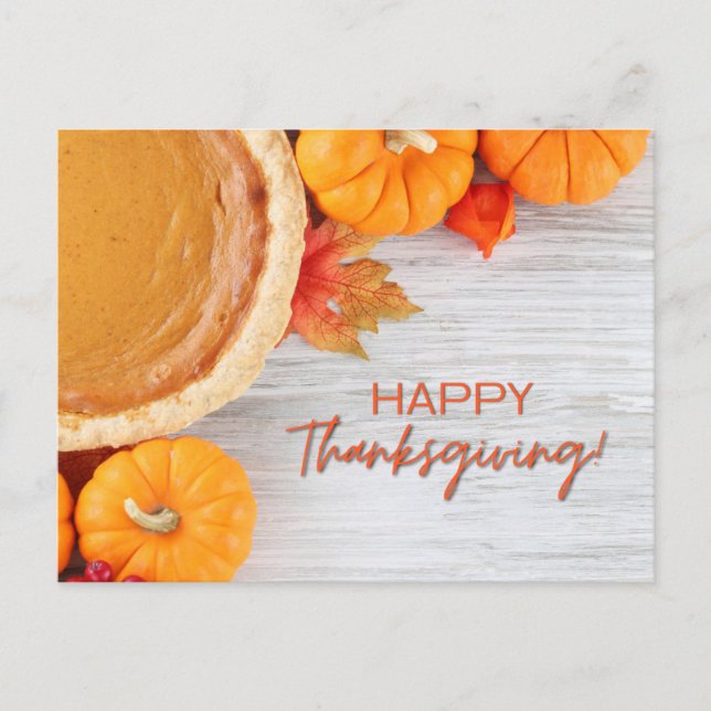 Thanksgiving Pumpkin & Autumn Postcard (Front)